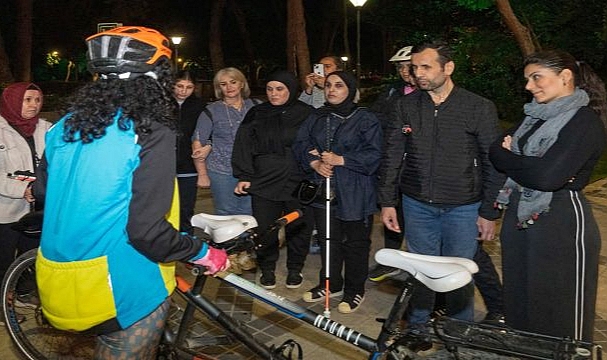 Görme engelliler Kültürpark’ta pedal çevirdi